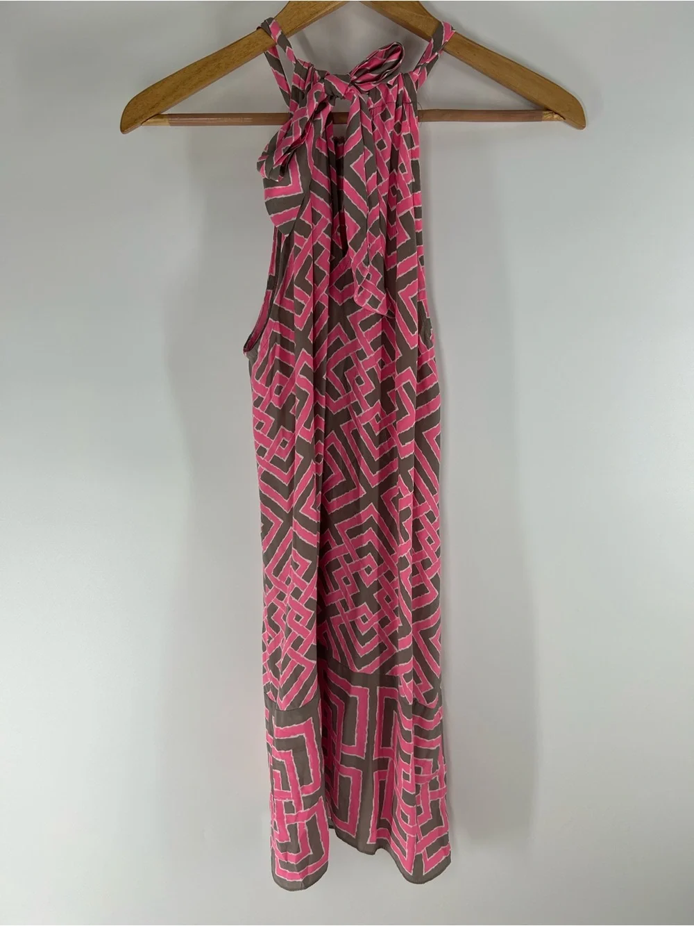 Alice & Trixie Silk Pink and Gray Geometric Dress - Picture 2 of 4